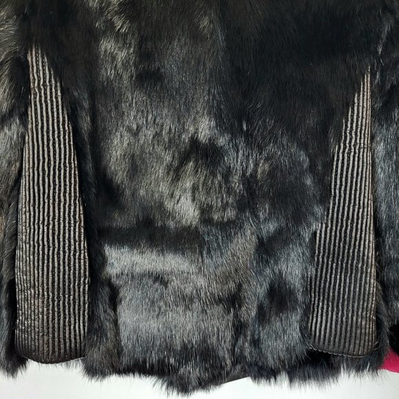 NWT~$1195~DSQUARED2~KIDS 8~BLACK GENUINE LEATHER REAL FUR BIKER MOTO COAT JACKET - Picture 13 of 16